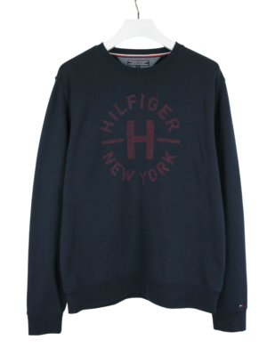 TOMMY HILFIGER Vintage Fit Pullover Herren XL Schwarz Logo