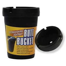 Butt Bucket Car Ashtray For Cup Holder Extinguishes Cigarettes - 1 Pack (BLACK)