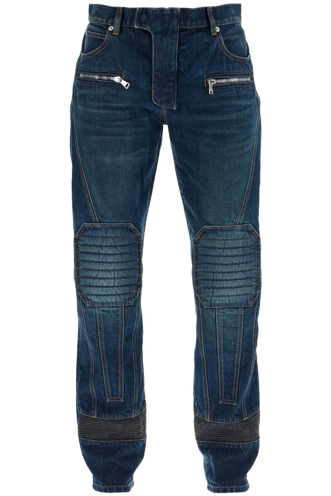 Прямые байкерские джинсы BALMAIN Men Tg 32 ДЖИНСЫ DH0MI090DD63 6KD СИНИЕ 337390₽