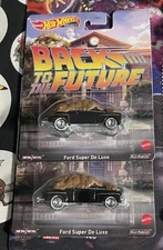 HOT WHEELS BACK TO THE FUTURE FORD SUPER DE LUXE PREMIUM REAL RIDERS LOT 2 CARS