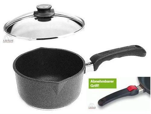 Lotus Cast Iron Skillet Universal Pot Ø 18cm W 15cm H 10.5cm Handle Removable + Lid
