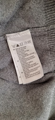 H&M Divided Größe 14 Grau Baumwolle Schwarz Pudel Strick Damen Langarm Pullover - Bild 6 von 9