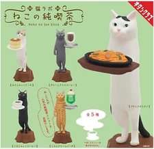 Neko Lab Cat Junkissa Pure Cafe x All 5 Types Set Full Comp Gacha Capsule Toy JP