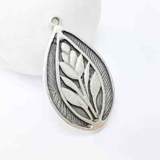 Flower Charm, Botanical Leaf Pendant, Boho Charm, Earring Charms, Dangle Pendant