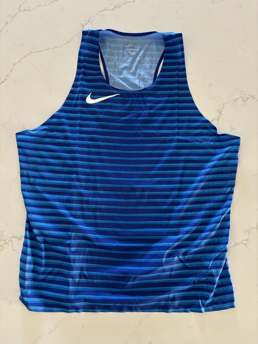 【希少】nike elite singlet 2021 S Nike Pro Elite Blue Singlet Osako Running 2021/2022 CU9594
