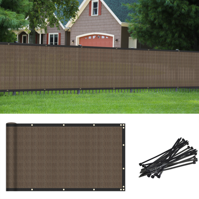 Privacy Fence Coverings Custom Privacy Fence Screen – 4ft Tall Brown ...