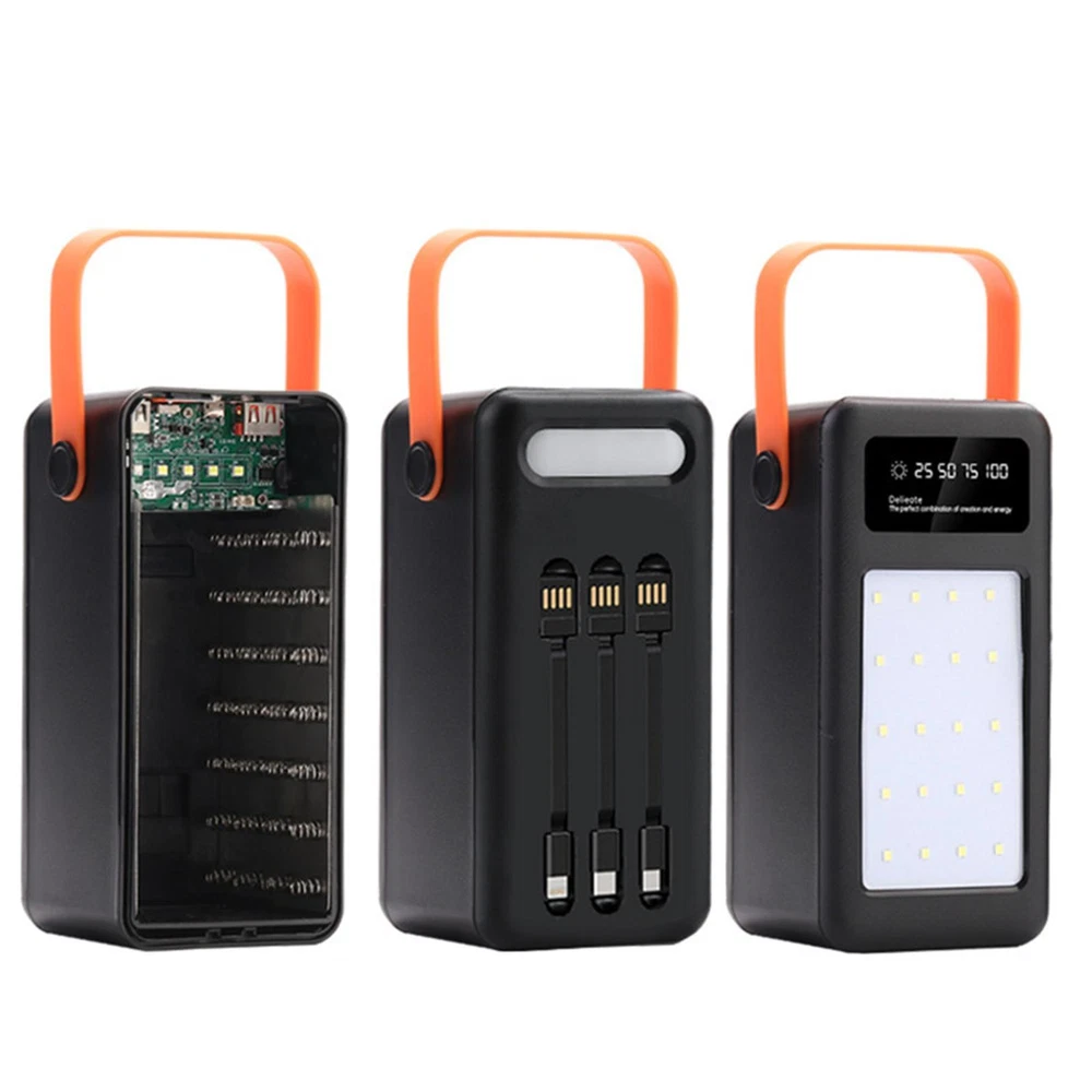 18650 Power Bank Case with LED Flashlight - No Soldering Needed  