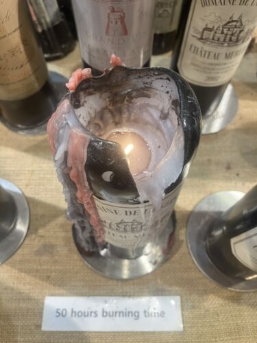 Wine Bottle Shaped Candle. Chateau Merlot 2002 . Ideal For Dinner Parties! - Picture 5 of 9
