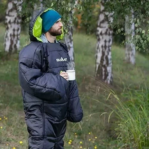 Adult 1Onesie Sleeping Bag Body Suit Blue Featherlight Medium & Large - Picture 3 of 8