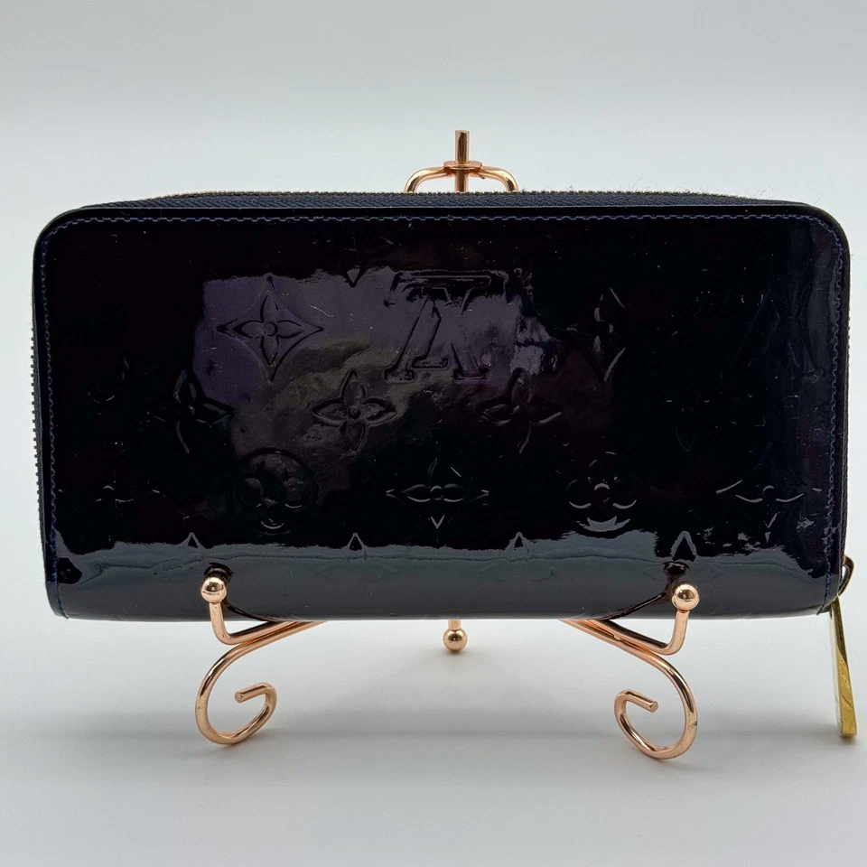 LOUIS VUITTON Zippy Wallet Blue Infini Monogram Vernis M91457 Dark Navy w/z BOX - Image 4 of 4