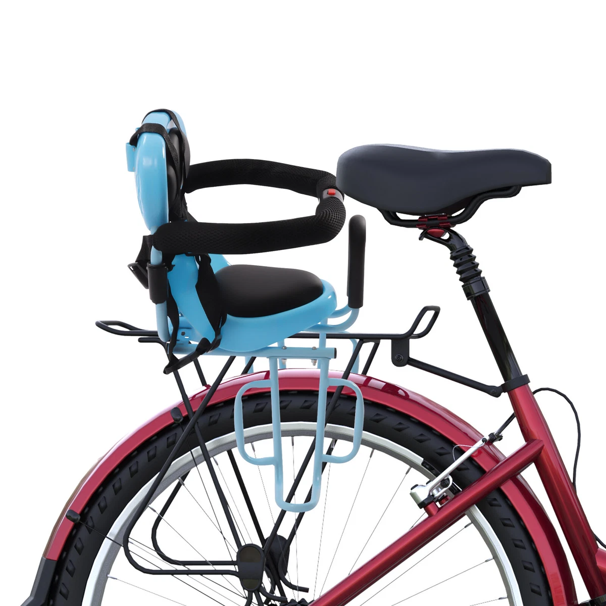 Child Bike Seat Rear Back Safety Saddle Seats Rack For Kids