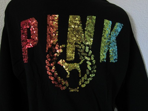 BLING Victoria Secret Pink RAINBOW Sequin SHINE TEE SHIRT + LEGGING PANT M L SET - Picture 3 of 7