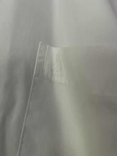 Mens White Yves Saint Laurent Dress Shirt Double Cuffed Size 18” - Picture 8 of 15