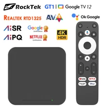 RockTek GT1 Google TV Box UHD 2GB 32G Realtek1325 Dolby Atmos 2T2R Wifi5 BT5.2