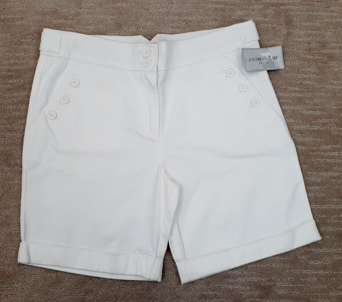 Sag Harbor Denim Women 6 White High Rise Sailor Pocket Chino Sag Harbor Denim Women 6 White High Rise Sailor Pocket Chino