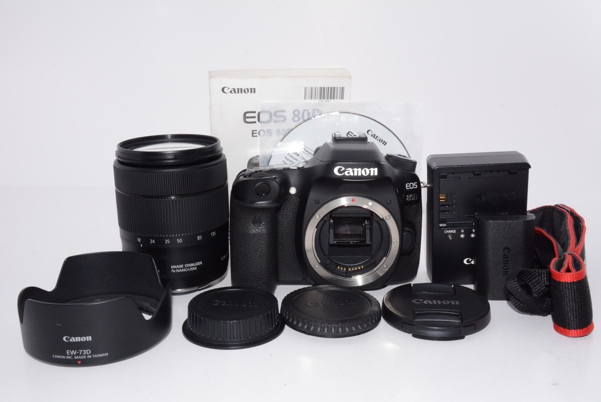 N.MINT/17109shots] Canon EOS 80D EF-S18-135 IS Lens Kit From JAPAN