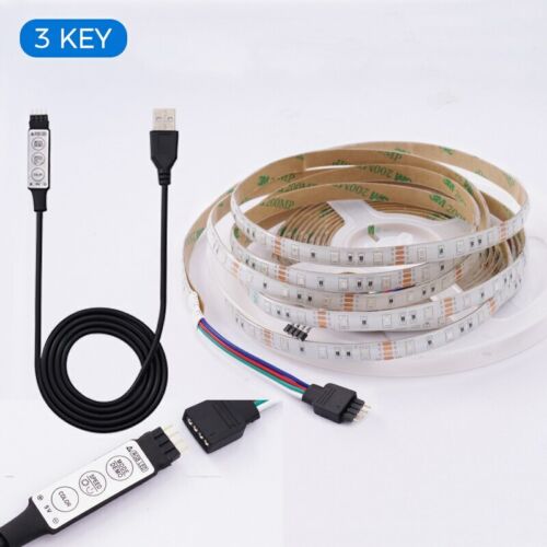 5V RGB Led Strip USB 60Led/M 2835 SMD Flexible Led Tape +24Key 3Key Wifi Control - Picture 8 of 10