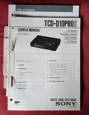 SONY  TCD-D10PROII 3td Edition Original Bedienungsanleitung