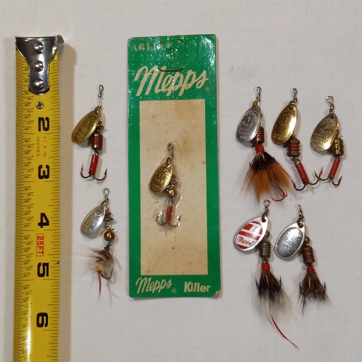 Lot De Leurres De Pêche Vintage Cuillère Spinner Wonderlure Mepps Dft Nebco