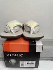 Vionic Tide II Womens Sz 8 Flip Flop White Orthaheel NIB