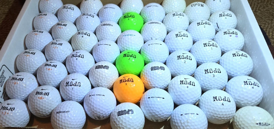 Pelotas de golf Nike MOJO (con mezcla NDX) - 50 pelotas (4A-5A) - brillantes, limpias y largas Foto 2 de 4