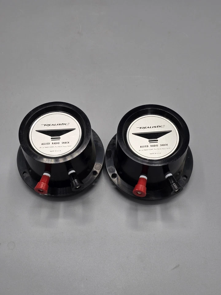 Par de tweeter vintage realista Radio Shack buzina de compressão - Imagem 4 de 4