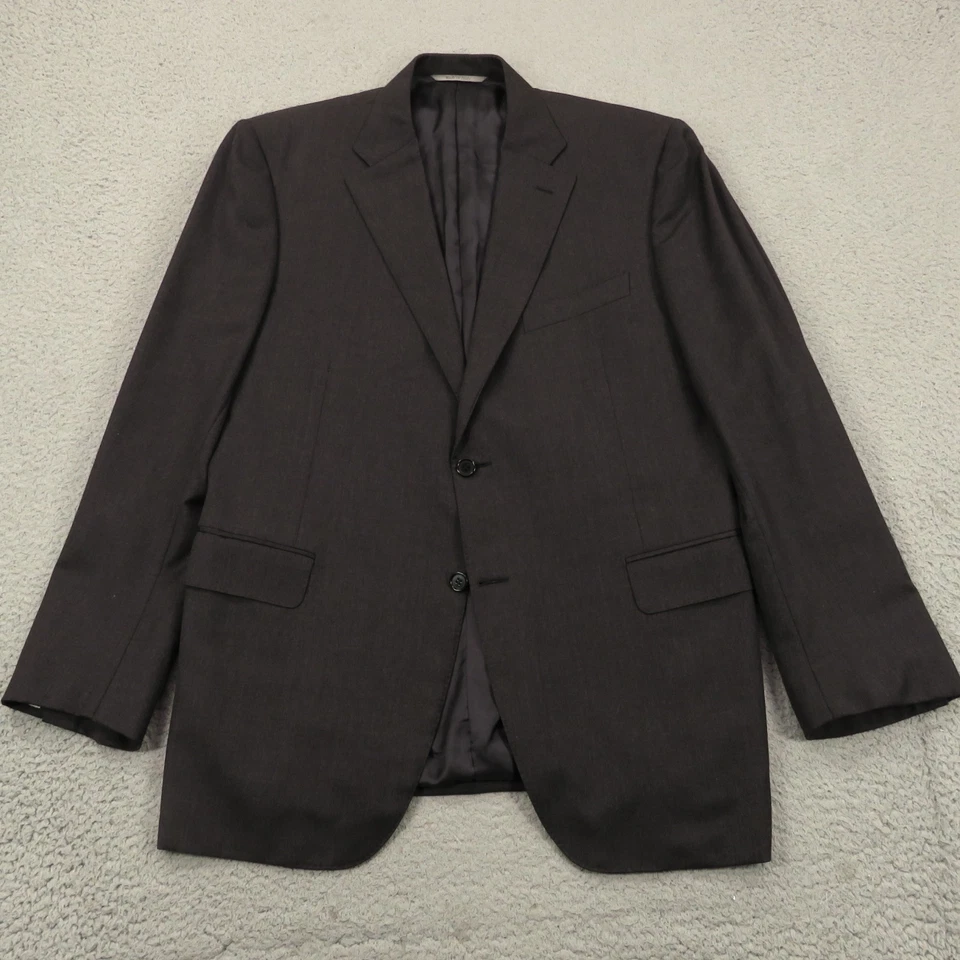 Canali 套装 42R 木炭 1934 羊毛夹克外套平前裤裤 36x29 — 第 3/4 张图片