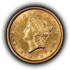 1853 G$1 Liberty Head Gold Dollar - Type 1 - AU/UNC - SKU-G6231