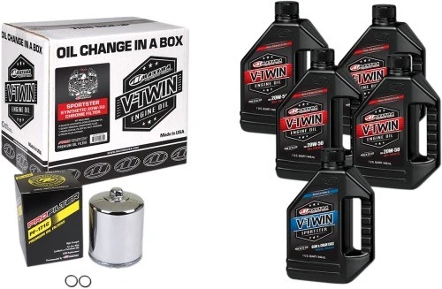 Maxima Sportster Synthetic Oil Change Kit with Chrome Filter 90-119015PC - Image 2 of 4