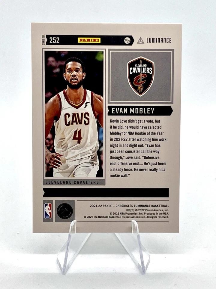 Evan Mobley 2021-22 Panini Chronicles Luminance Asia Jade /44 #252 Cavaliers - Image 2 of 2