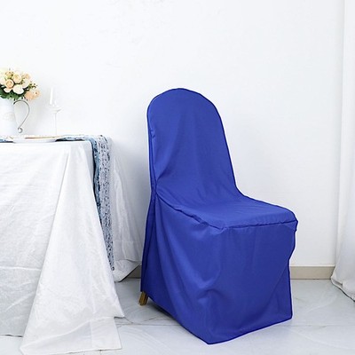 6 Royal Blue Polyester BANQUET CHAIR COVERS Wedding Party Reception Decorations