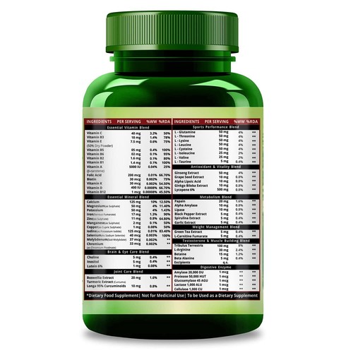Himalayan Organics Multivitamin Sports with 60 + Vital Nutrients 60 Tablet US - Picture 3 of 7