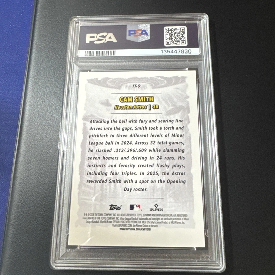 Bowman Chrome It Came to the League Gold Refractor #9 RC 2025 cámara Smith/50 Foto 2 de 3