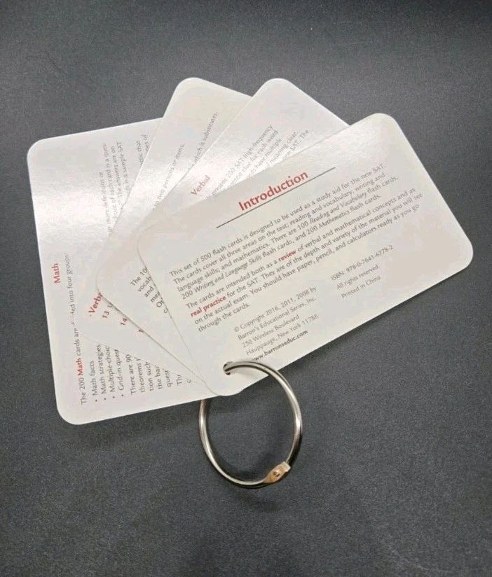 Barron’s SAT Flashcard Rings 2" Diameter Replacement Lot of 6 Study - Image 2 of 4