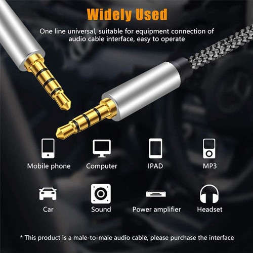 3FT/6FT AUX 3.5mm Cable Male to Male Car Audio Cord For Headphones/Car/Speaker - Picture 4 of 7