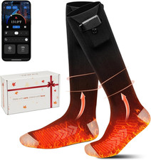 Heated Socks with App Control, Rechargeable Electric Socks with 2 6000Mah Batter