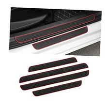 Car Door Sill Plate Protectors, 4 Pcs PVC Soft Rubber 20.7 1.6 14.8 1.6 Red
