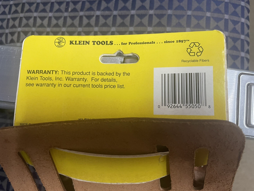 KLEIN TOOLS 5164~8-POCKET TAN LEATHER TOOL POUCH~KNIFE SNAP~TAPE THONG - Picture 4 of 4