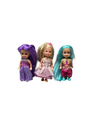 3 Zuru & Simba Doll Girl 4.5 Inch  Blonde,  purple + Hair Blue Eyes With Outfit