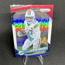 2025 Panini Prizm Jaylen Waddle Red White and Blue #172