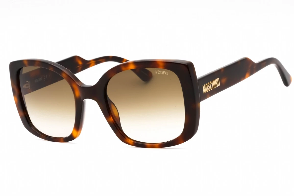 New Moschino MOS147/S Cat Eye Havana Sunglasses Brown Tinted Plastic Lens Moschino Brown Women main image 3