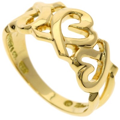 TIFFANY&Co.  Triple rubbing heart Ring K18 Yellow Gold  Ladies [Used]