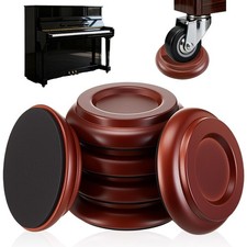 Piano Caster Cups Wooden Hardwood Floors Upright Floor Protectors Brown 6 PCS