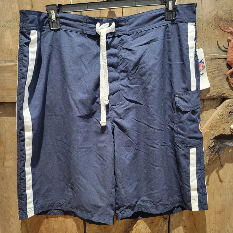 Mens Chicago Bears Swim Trunks Size XXL Blue Nwt Tie Elastic Waist  - Image 4 of 4