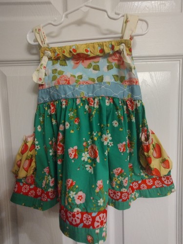 Matilda Jane Strawberry Fields Tunic Knot Top W/ Pockets Ties n Bow Girls Size 6 - Picture 2 of 24