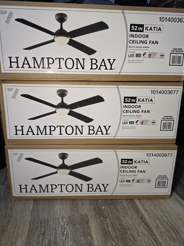 DIRT CHEAP! New Hampton Bay Katia 52in Indoor Matte Black Fan