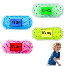 Kids Ice Pack for Injuries - 4 Count Reusable Cold Packs for Instant Pain Rel...