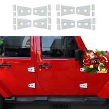 8X White Door Hinge Cover Trim Set for Jeep Wrangler JK 07-17 4-Door Accessories