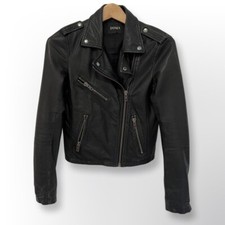 DØMA Black Short Leather Zipper Jacket S ($6...