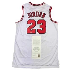 Autographed/Signed Michael Jordan Chicago Basketball Jersey Upper Deck UDA COA